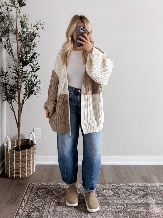 Latte Layers Colorblock Cardigan