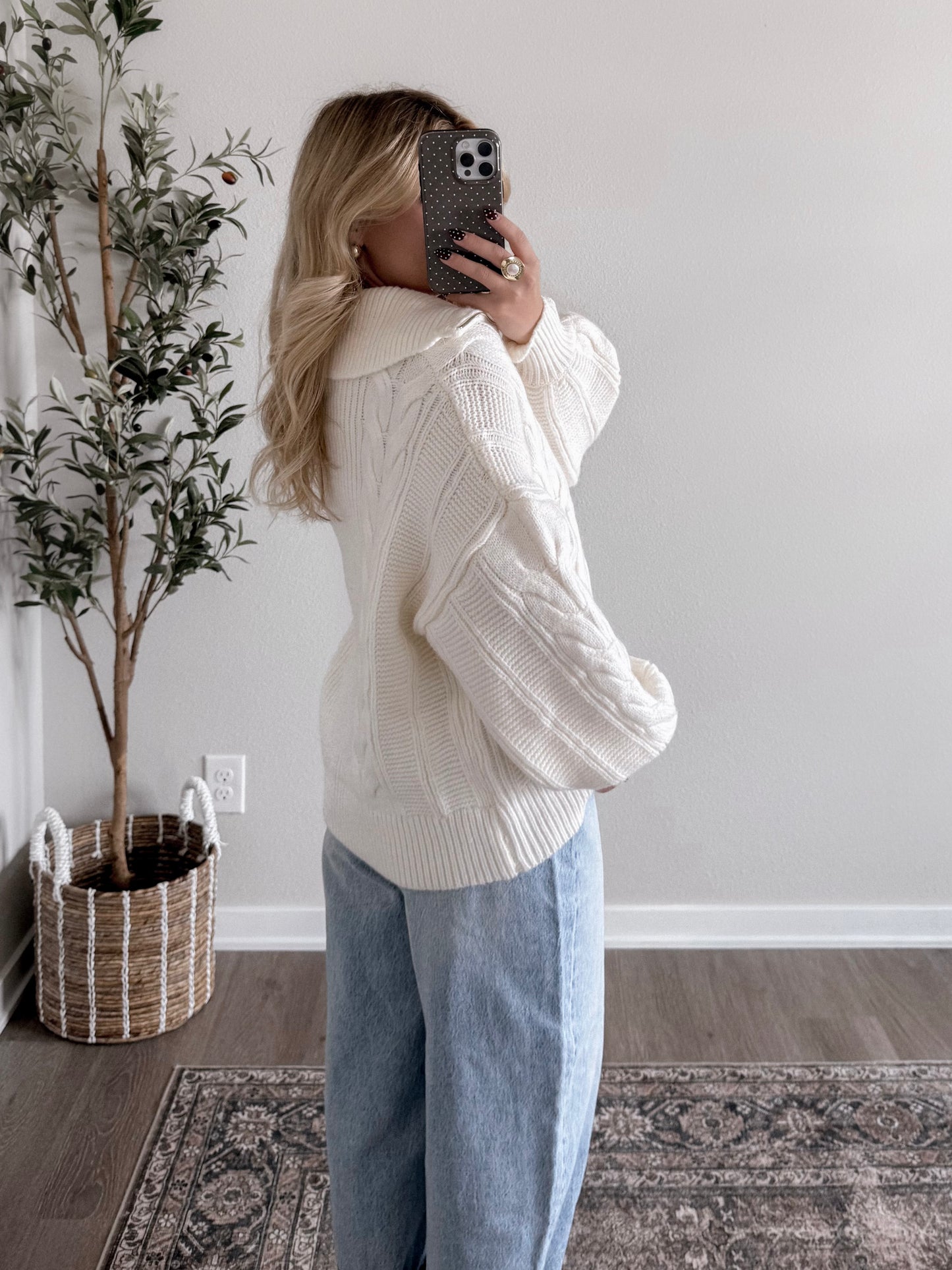 Vanilla Bean Half-Zip Pullover Sweater
