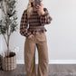 Caramel Corduroy Barrel Pants
