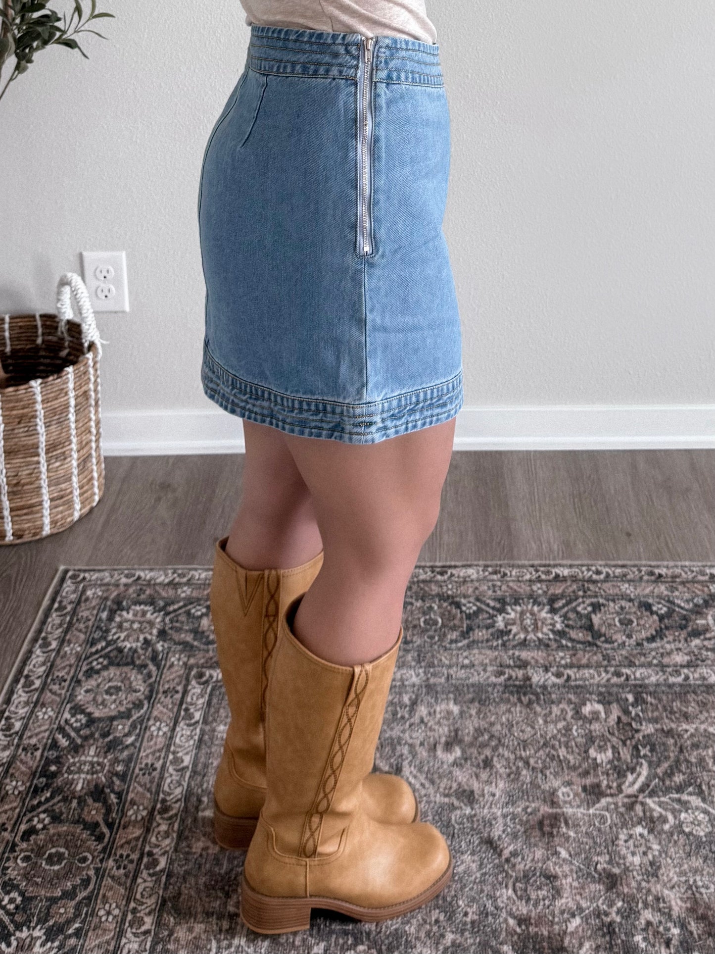 Out West Denim Mini Skirt