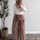 Sawyer High Rise Wide Leg Crop Pant / Brown (Short Friendly)