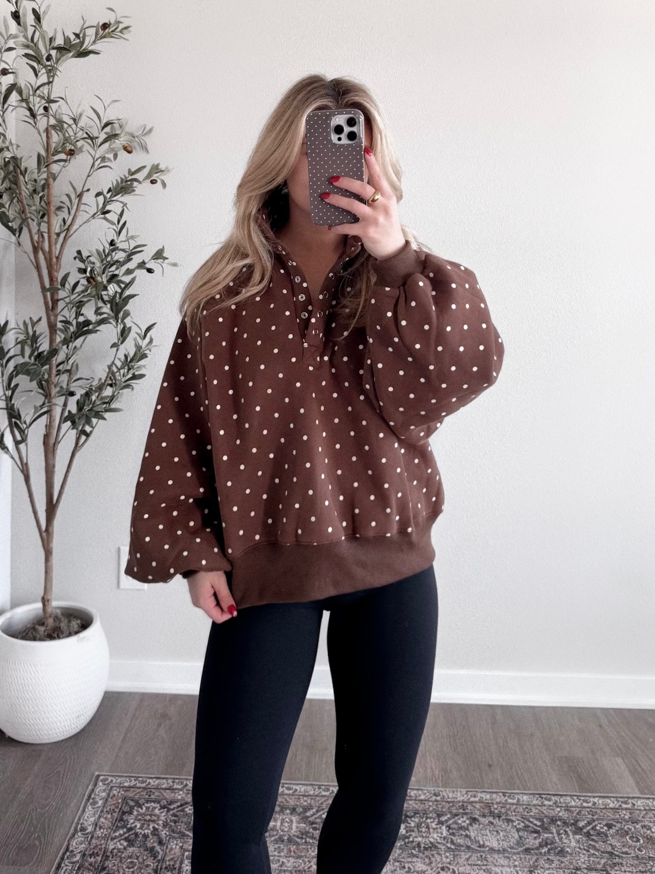 Chocolate Chip Polka Dot Pullover