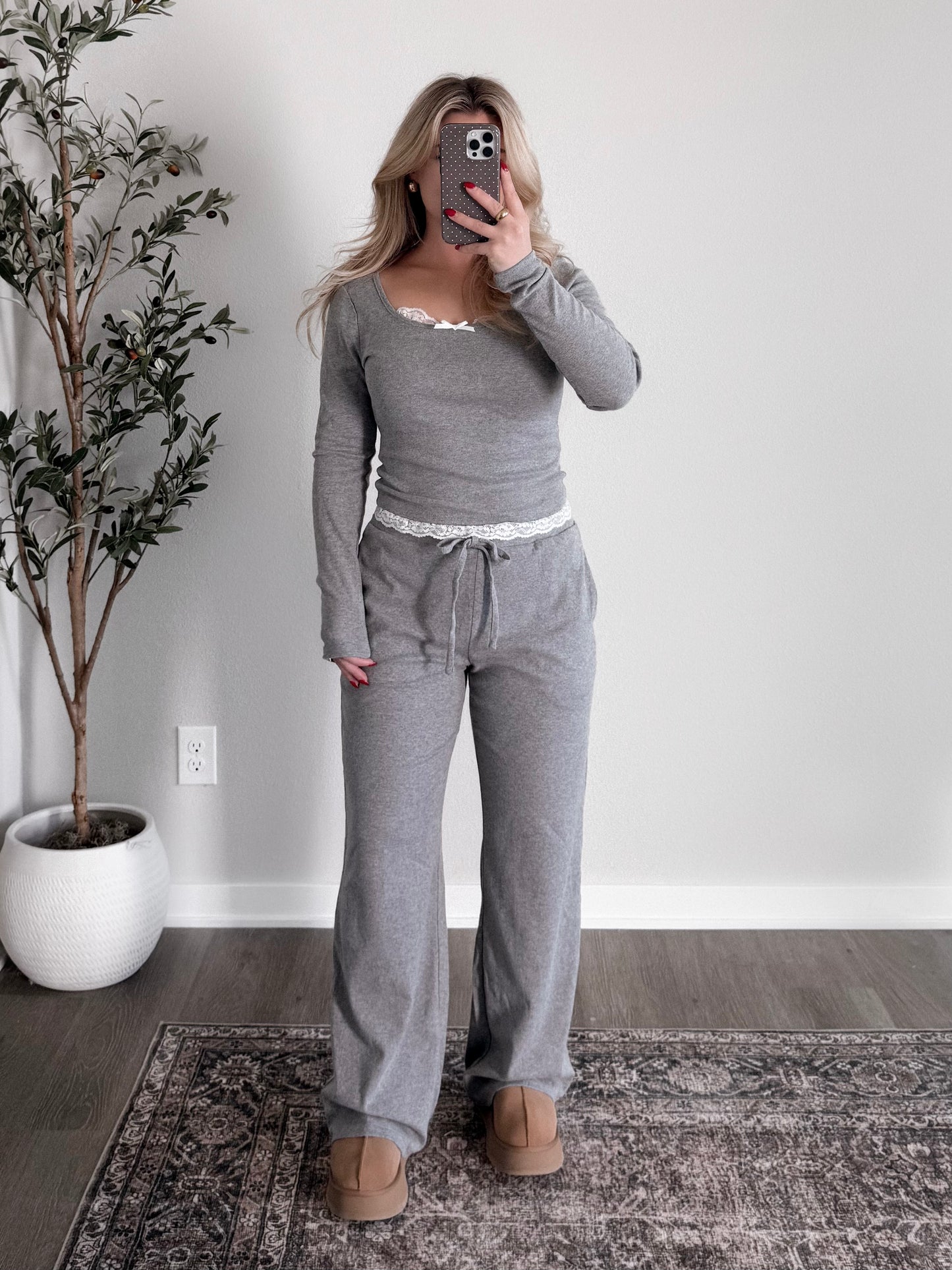 Delicate Lace Lounge Pant Set