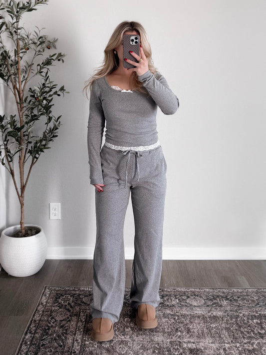 Delicate Lace Lounge Pant Set