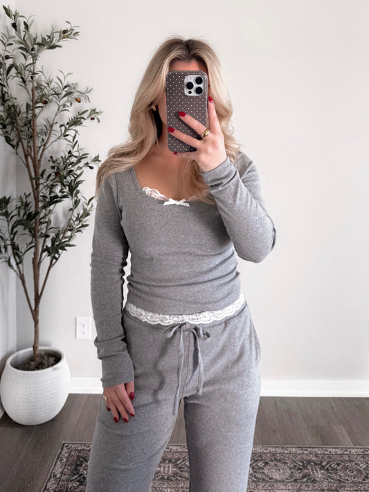 Delicate Lace Lounge Pant Set