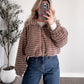 Coco Girl Striped Sherpa Jacket