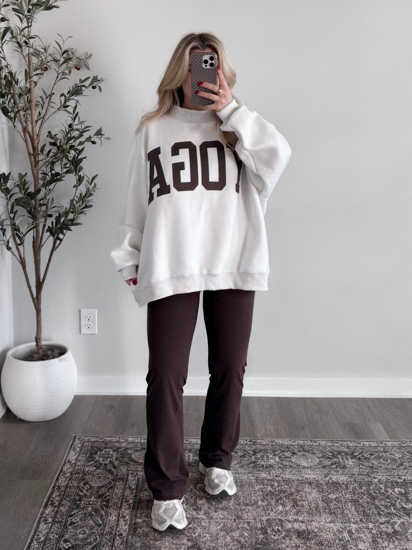 Pilates / Yoga Reversible Pullover (Brown)