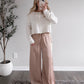 Élan Satin Wide Leg Pant / Neutral Final Sale