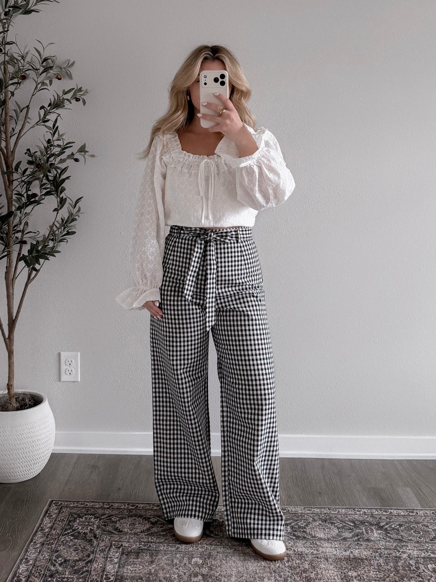 Harper Gingham Wide Leg Pant