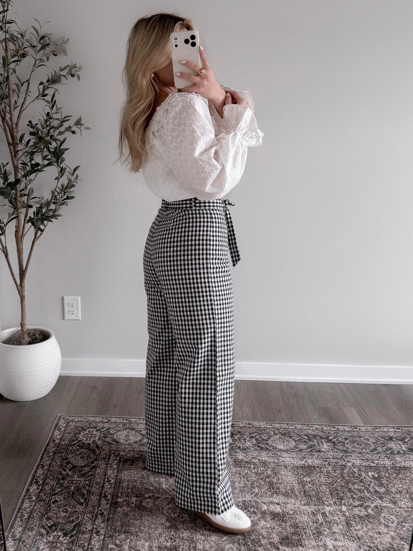 Harper Gingham Wide Leg Pant