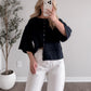 Elodie Button Cardigan / Navy