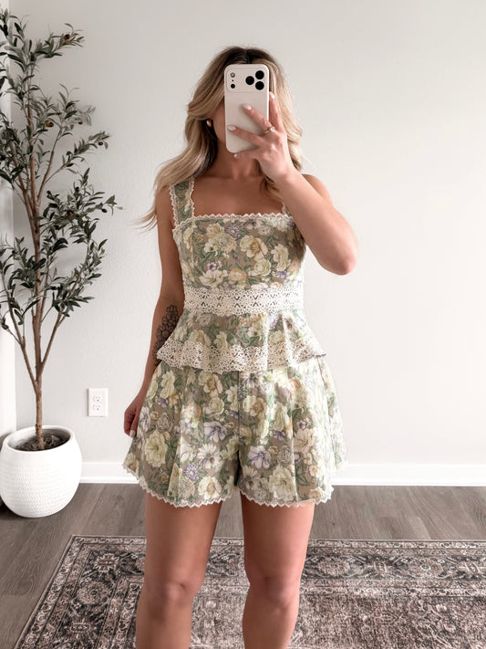 Silvie Vintage Floral Short Set