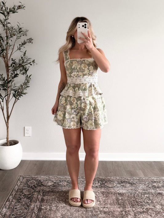 Silvie Vintage Floral Short Set