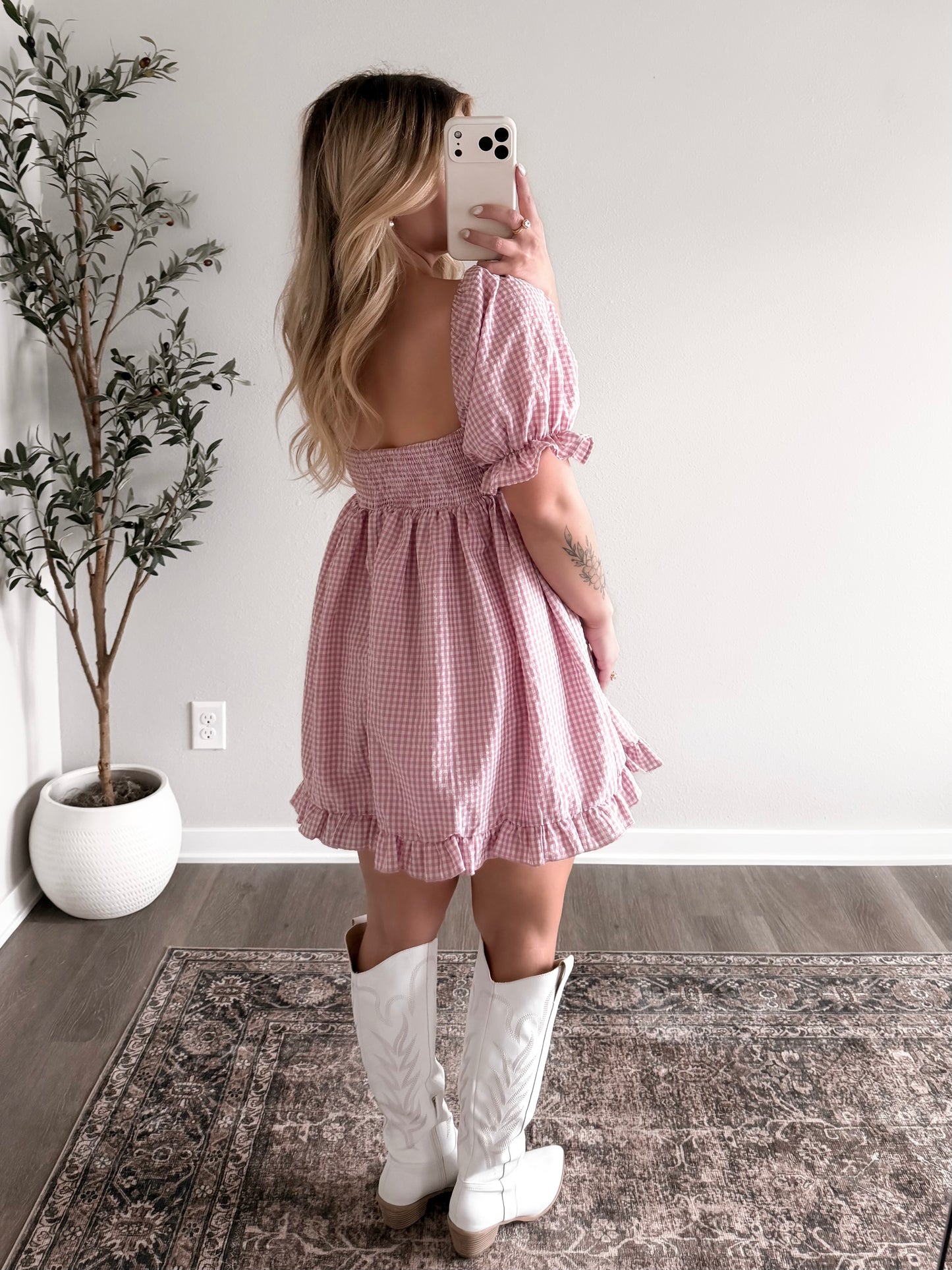 Kendall Pink Gingham Dress