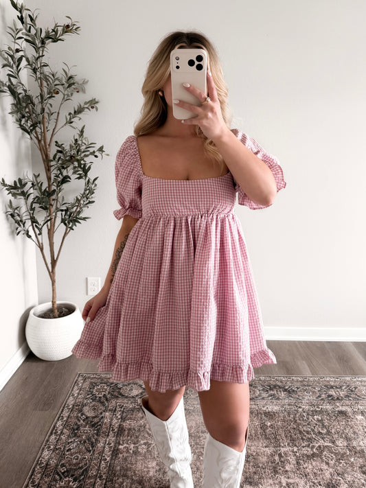 Kendall Pink Gingham Dress
