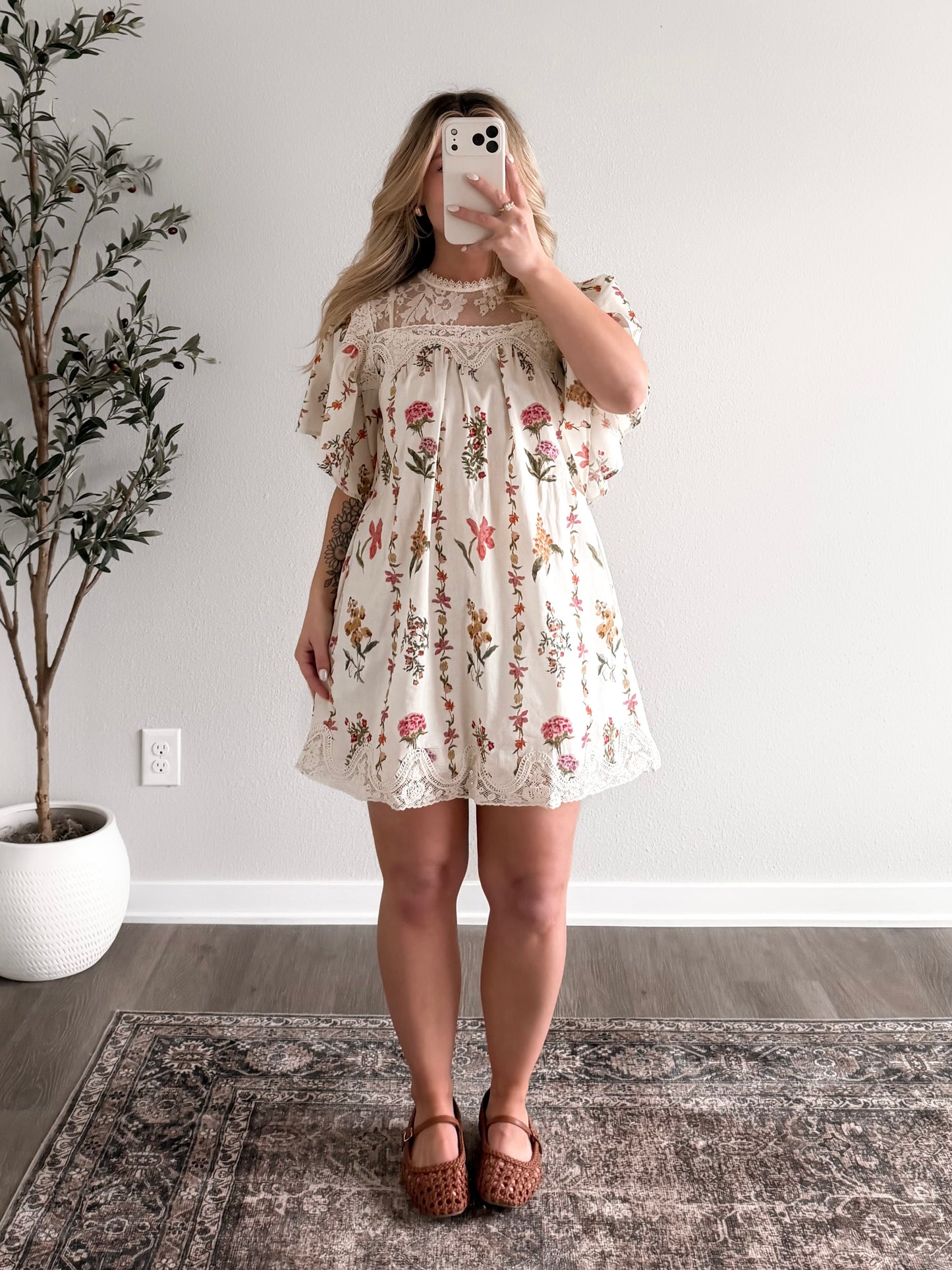 Botanical Floral Lace Dress / Final Sale