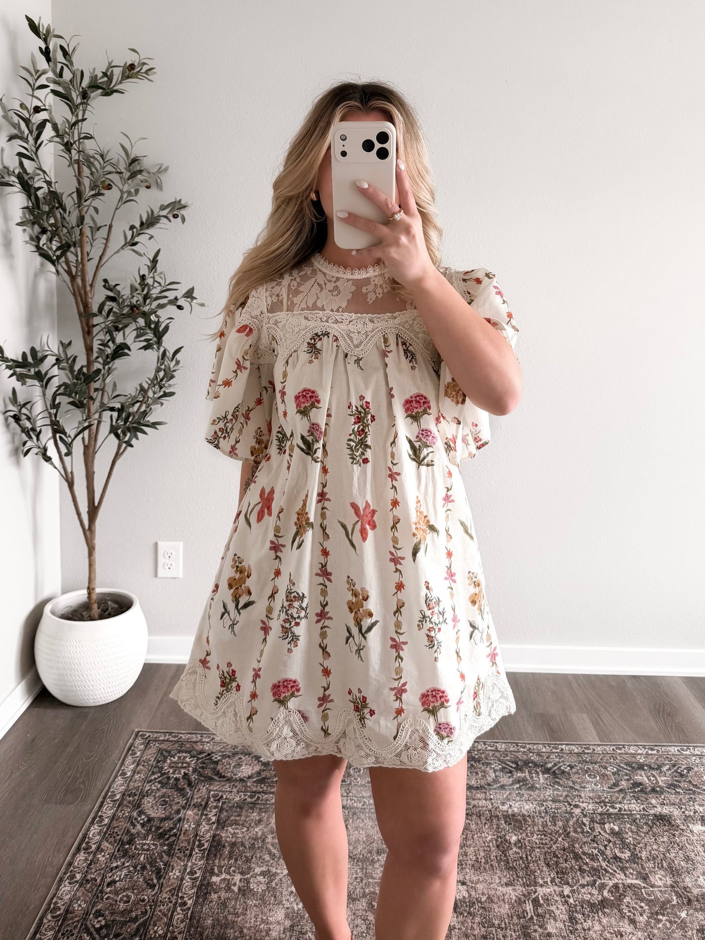 Botanical Floral Lace Dress / Final Sale