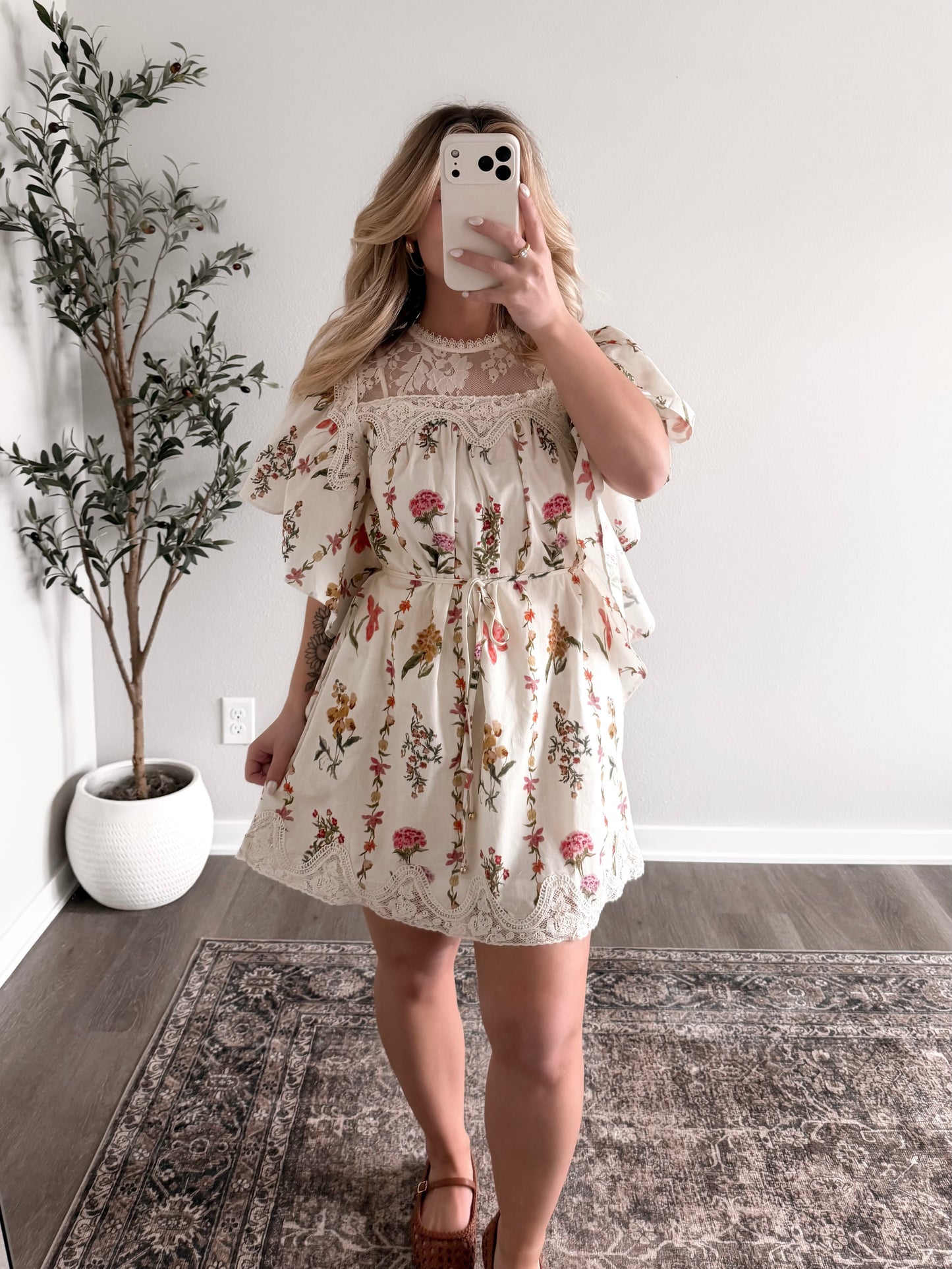 Botanical Floral Lace Dress / Final Sale