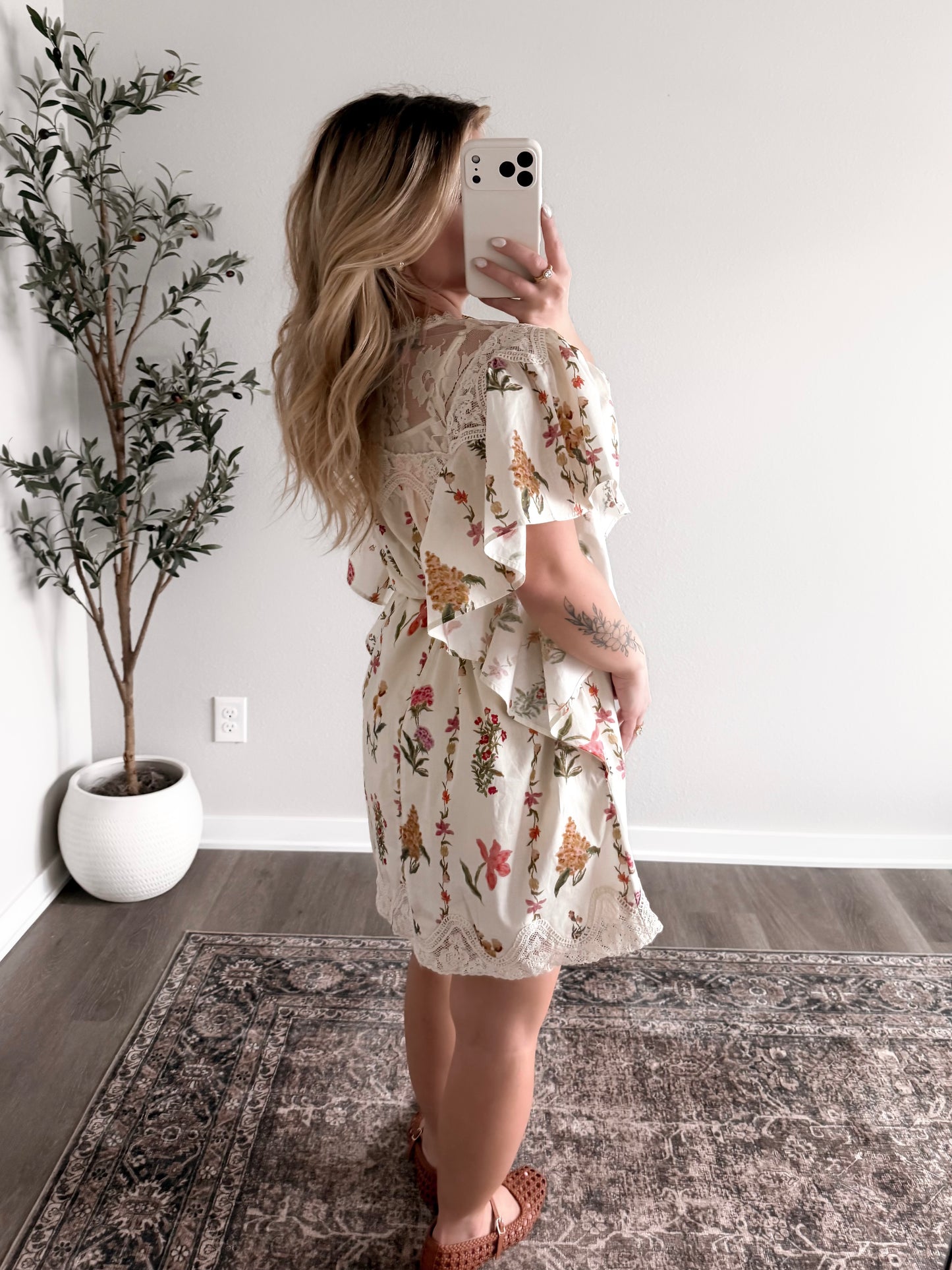 Botanical Floral Lace Dress / Final Sale