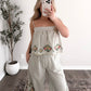 Spring Bloom Embroidered Pant Set