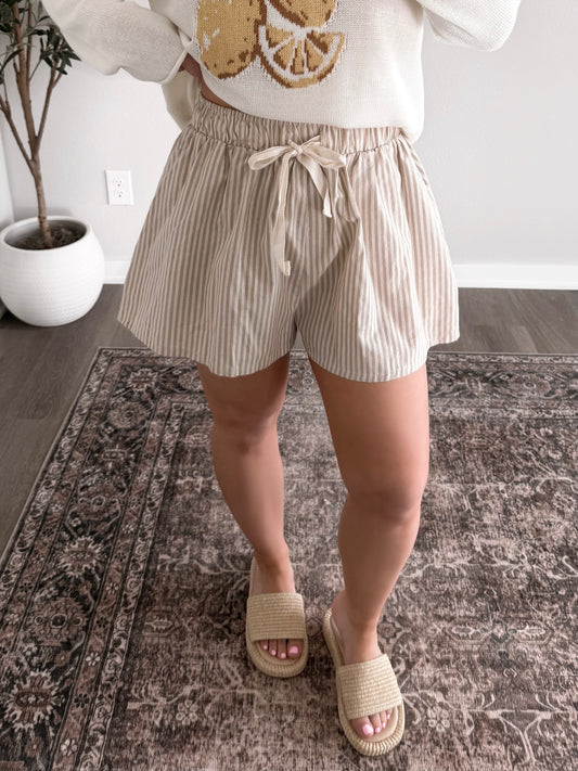 Sandy Striped Flare Short (Restocking 3.23)
