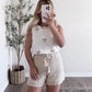 Neutral Palm Embroidered Tank