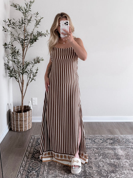Cabana Striped Open Back dress