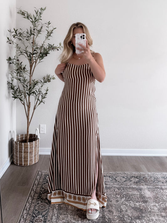 Cabana Striped Open Back dress