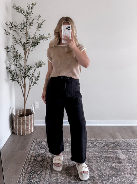 Outlined Knit Sweater / Natural (est ship date 5.27)