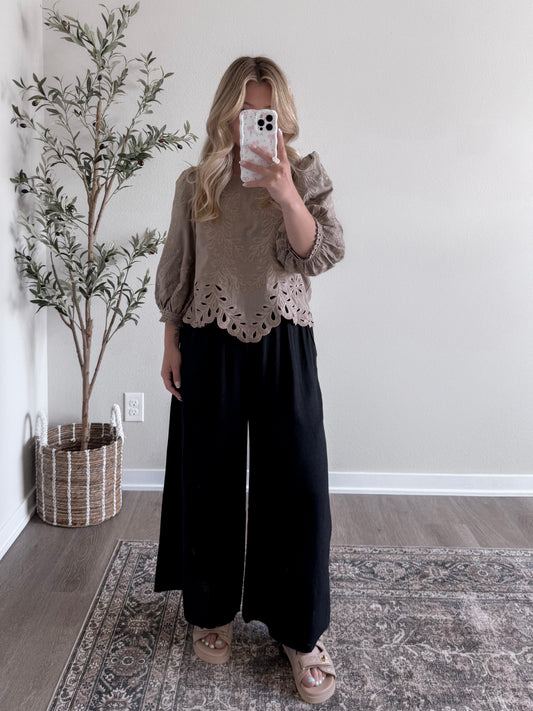 Modest Chic Embroidered Top