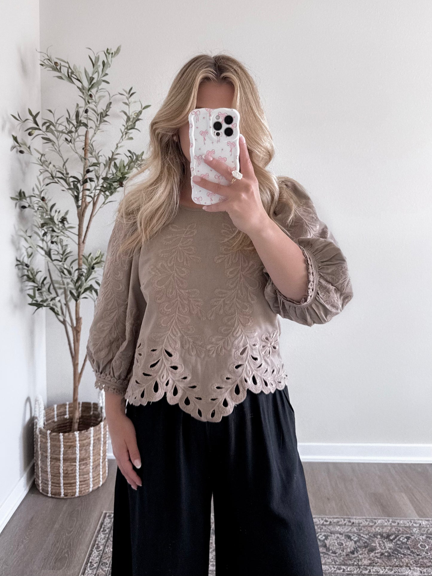Modest Chic Embroidered Top