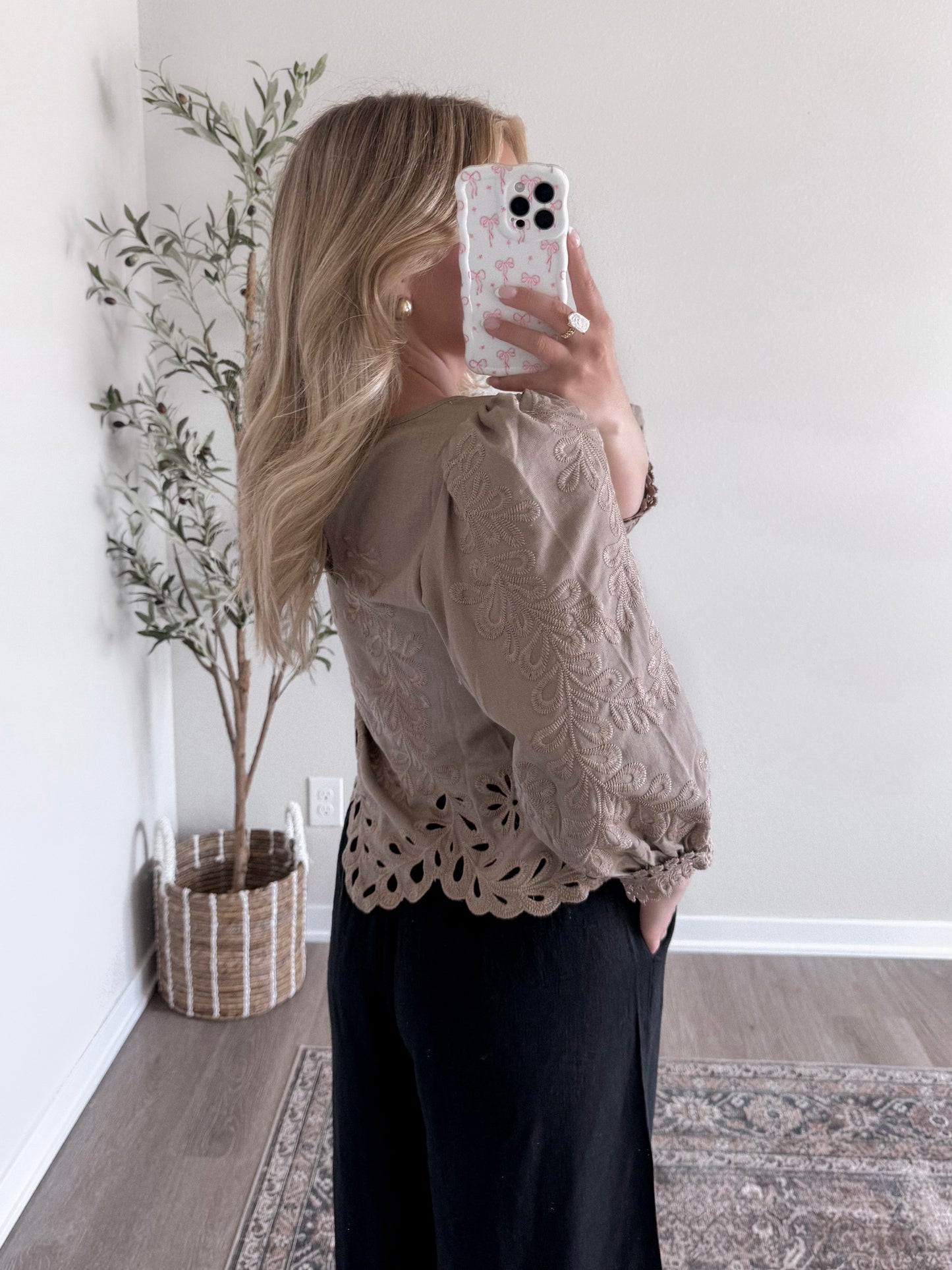 Modest Chic Embroidered Top