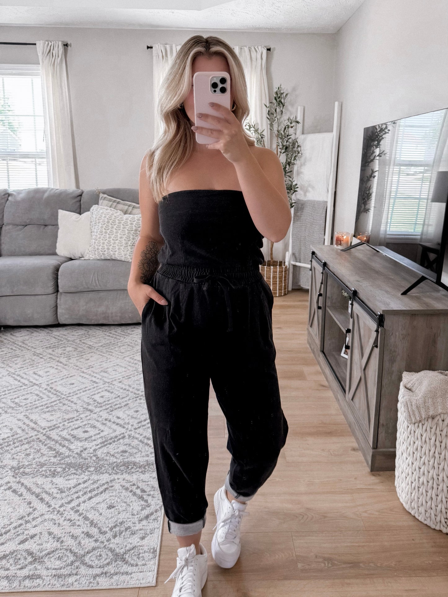 Daily Fit Lounge Strapless Jumpsuit Final Sale