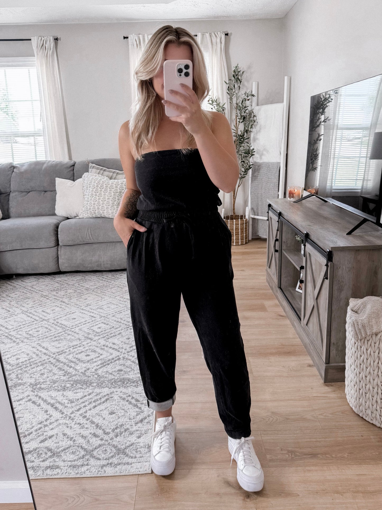 Daily Fit Lounge Strapless Jumpsuit Final Sale