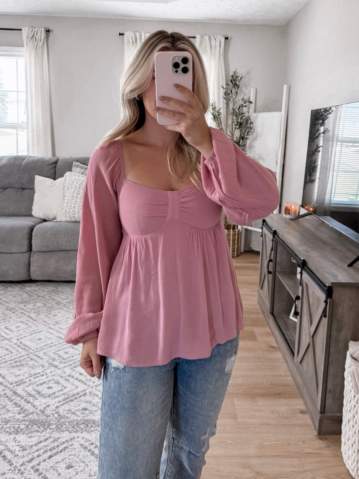 Graceful Mauve Babydoll Top Final Sale