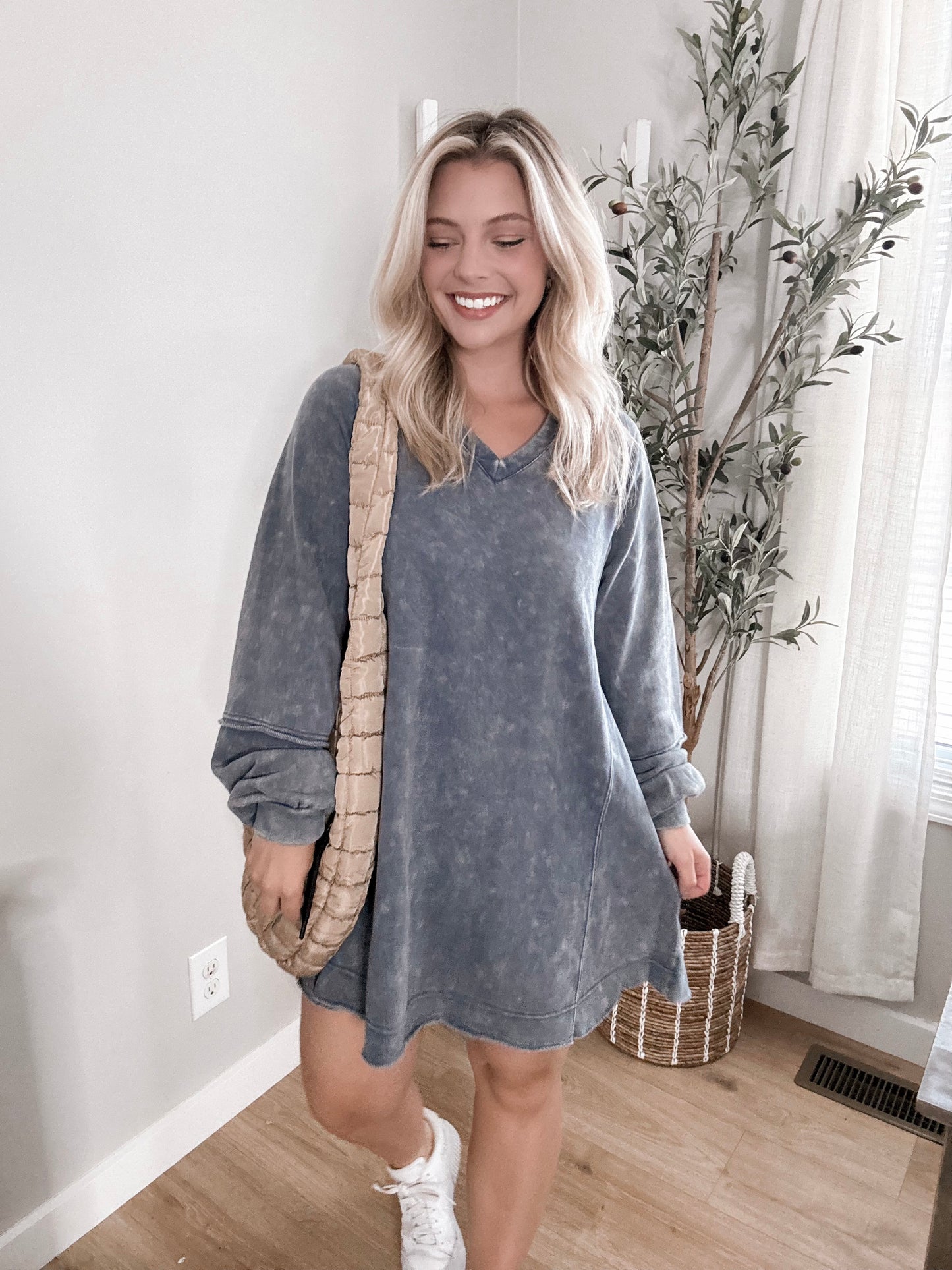 Always Late Sweatshirt Dress Final Sale