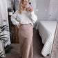 Sweet And Chic Satin Midi Skirt Final Sale