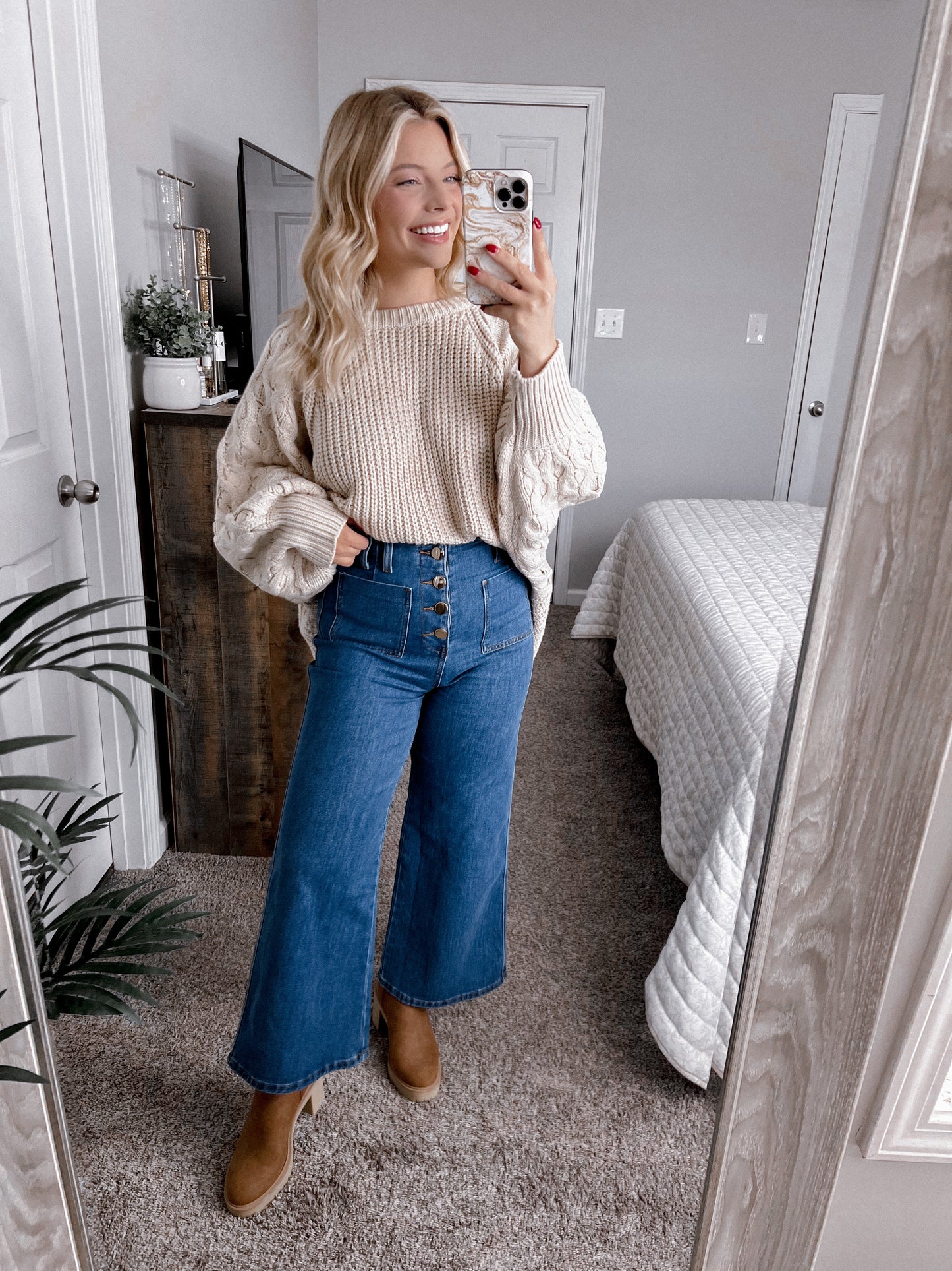 The Rebeccah High Rise Crop Wide Leg Denim Final Sale