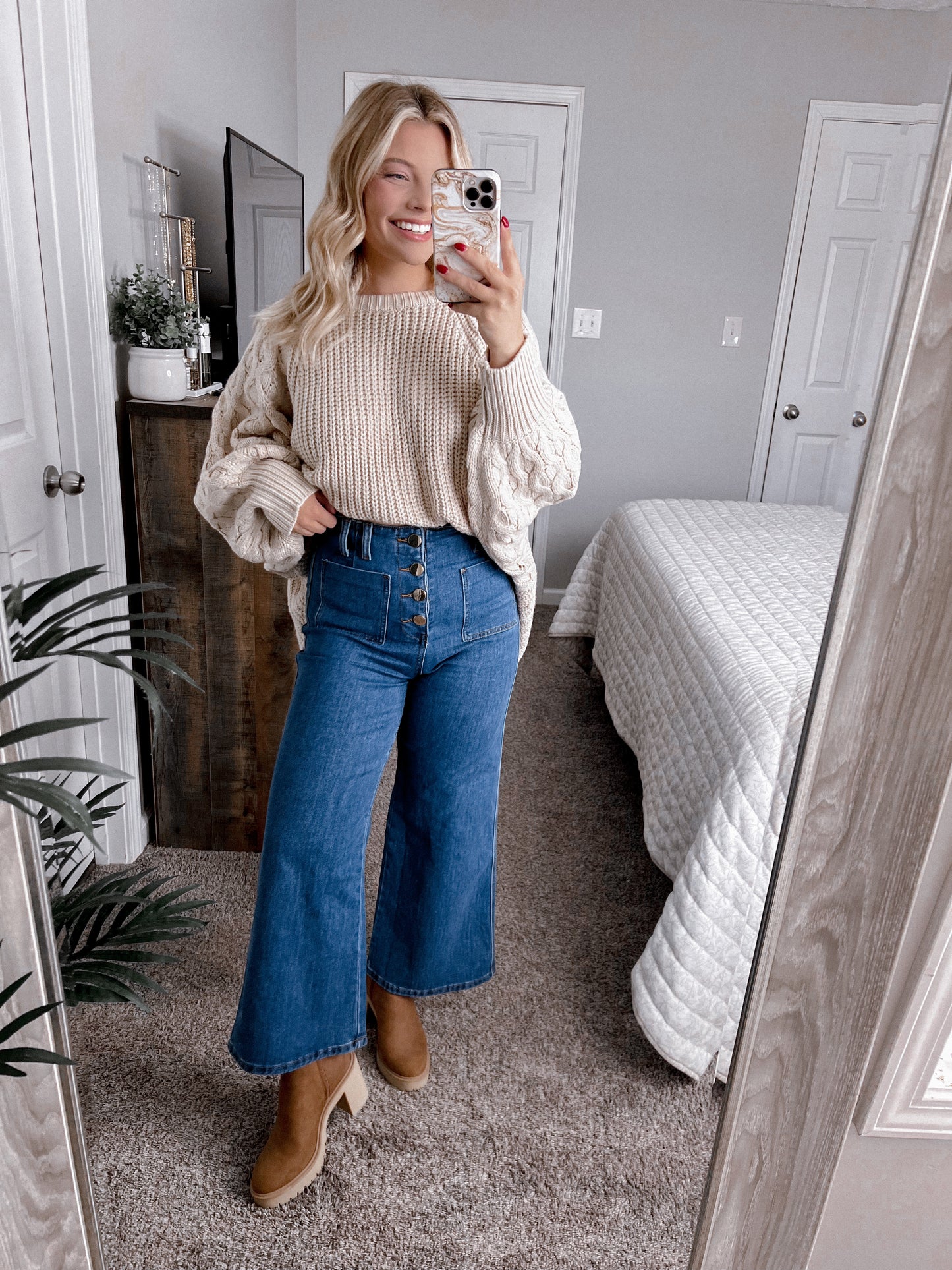 The Rebeccah High Rise Crop Wide Leg Denim Final Sale