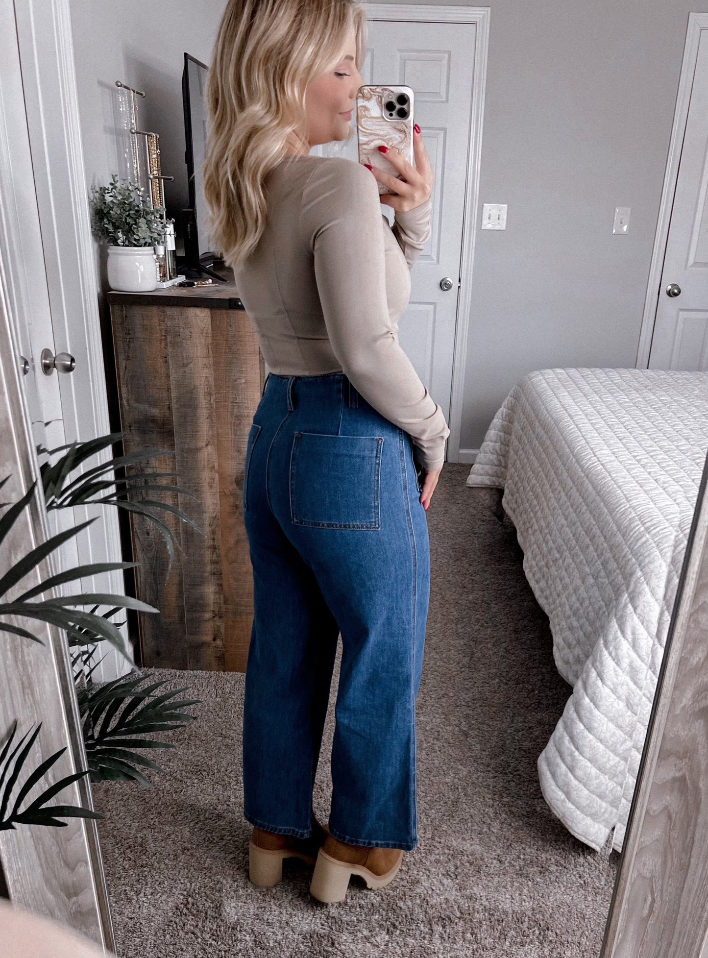 The Rebeccah High Rise Crop Wide Leg Denim Final Sale