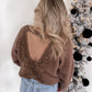 Crochet Lace Cross Back Sweater