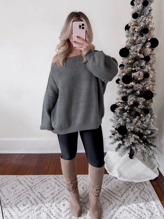 Basil Ribbed Knit Sweater