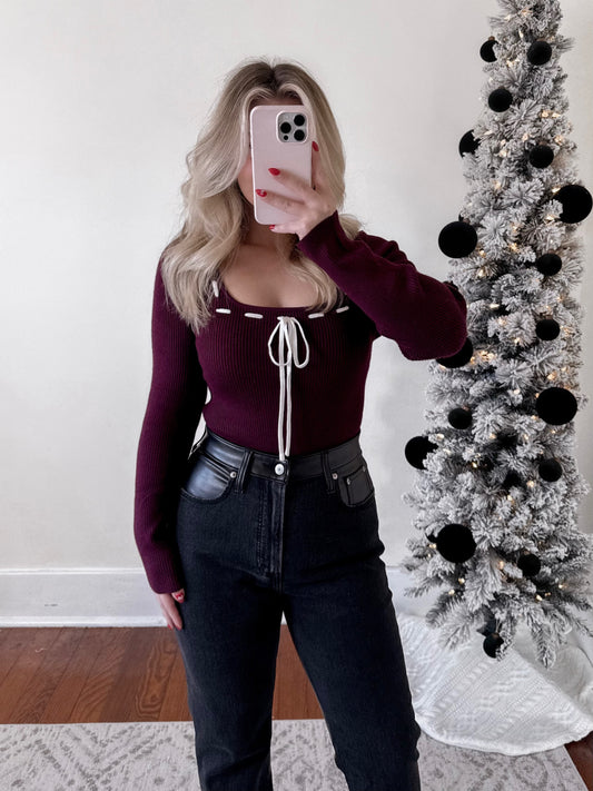 Mulberry Sweater Knit Bodysuit