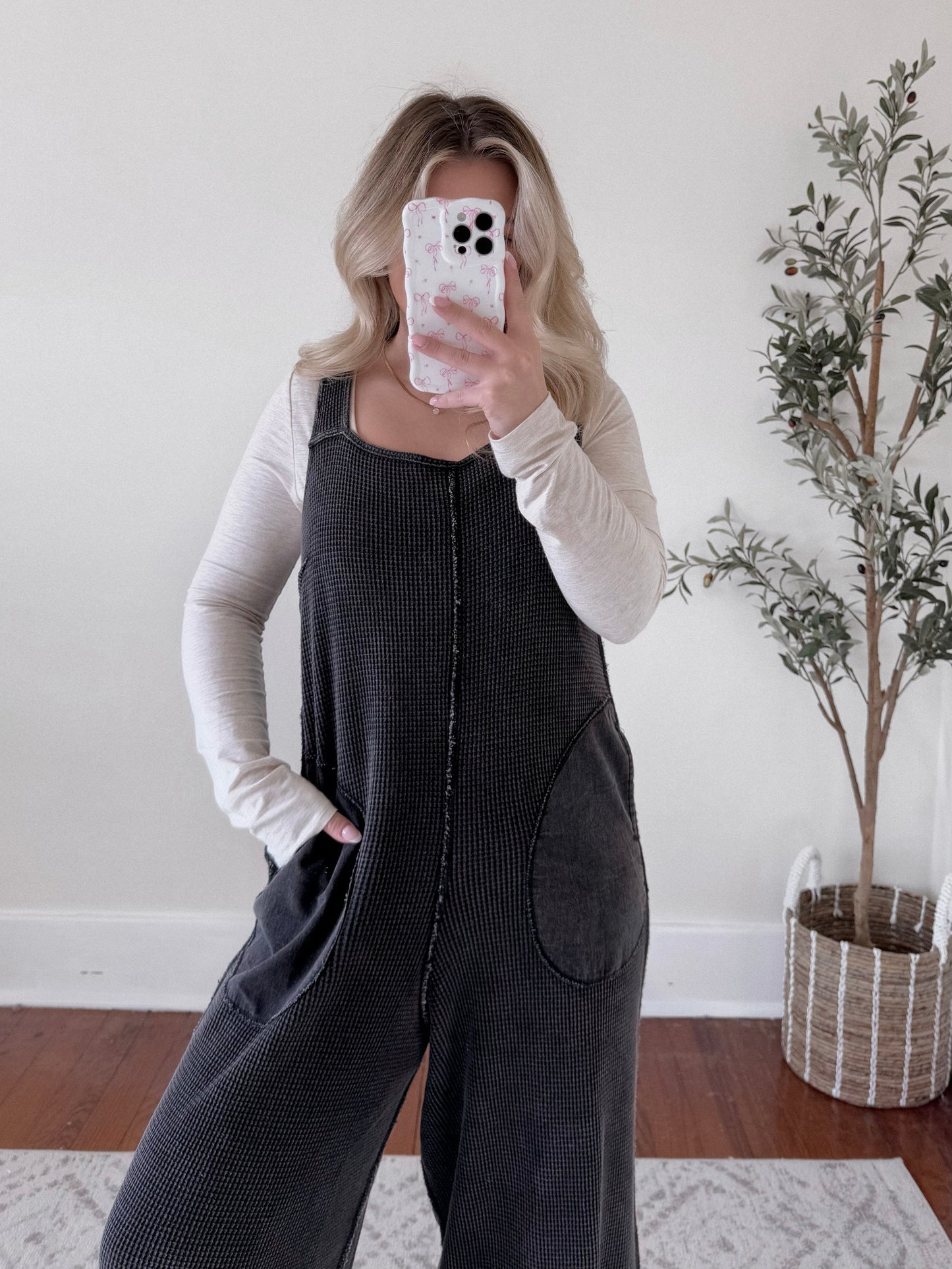 Everyday Waffle Knit Jumpsuit