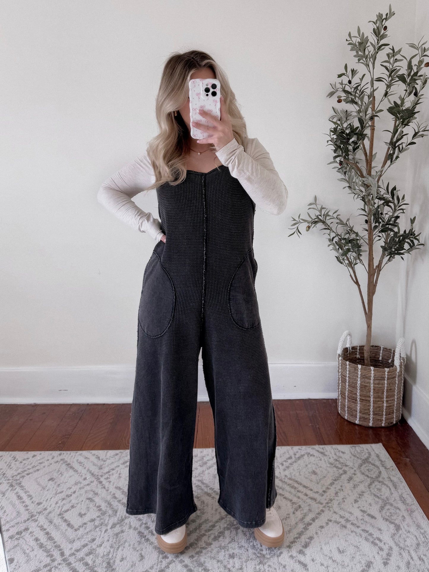 Everyday Waffle Knit Jumpsuit