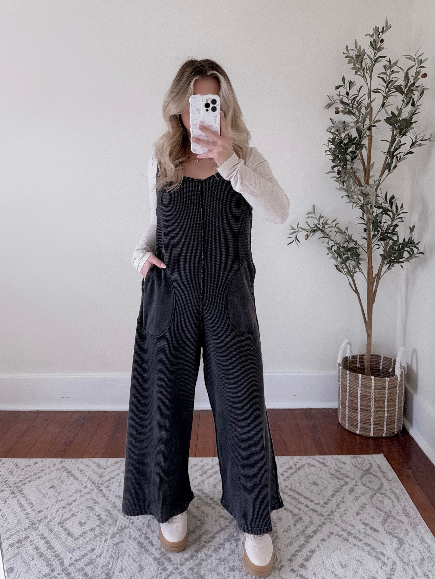 Everyday Waffle Knit Jumpsuit