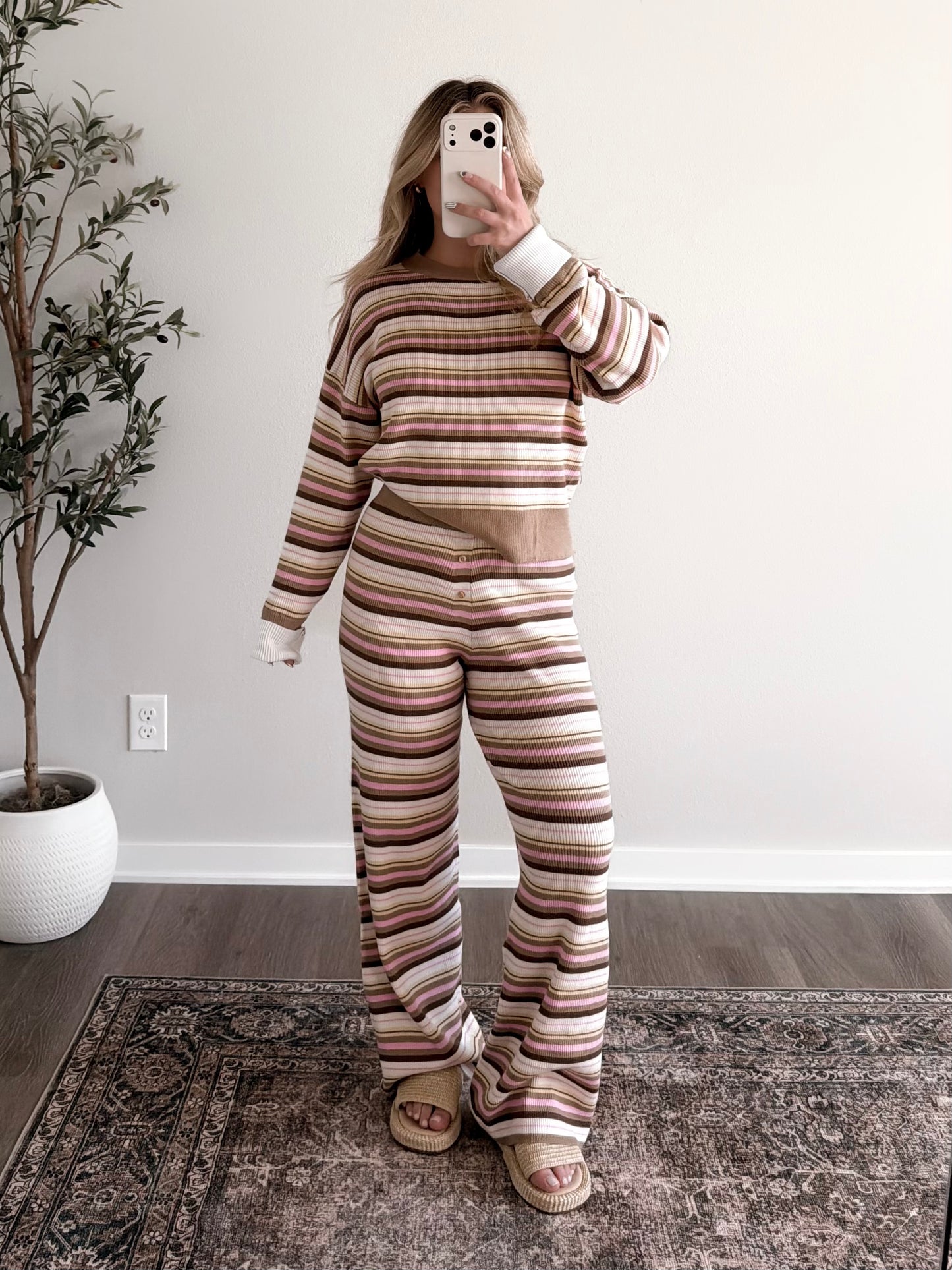 Pink Sugar Cookie Striped Lounge Set