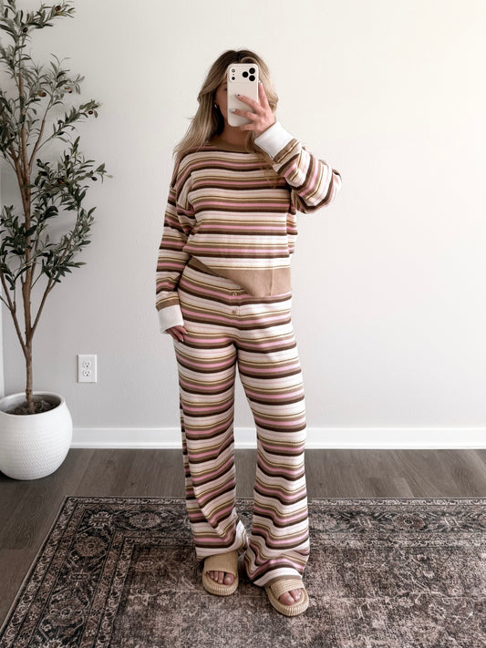 Pink Sugar Cookie Striped Lounge Set