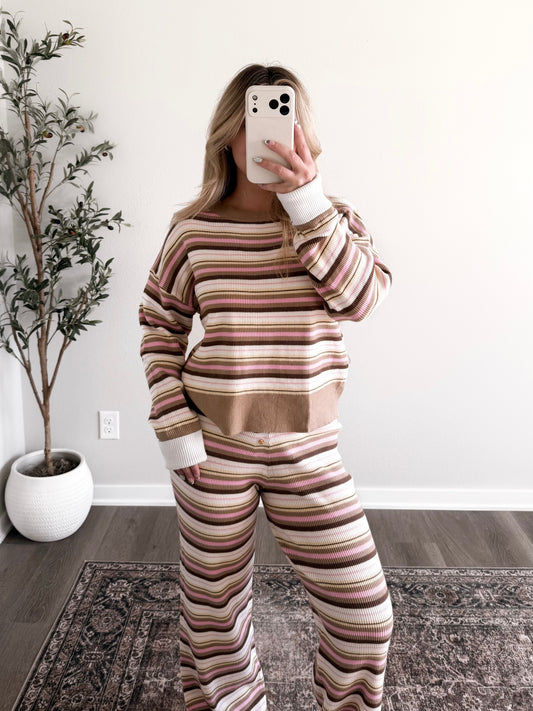 Pink Sugar Cookie Striped Lounge Set