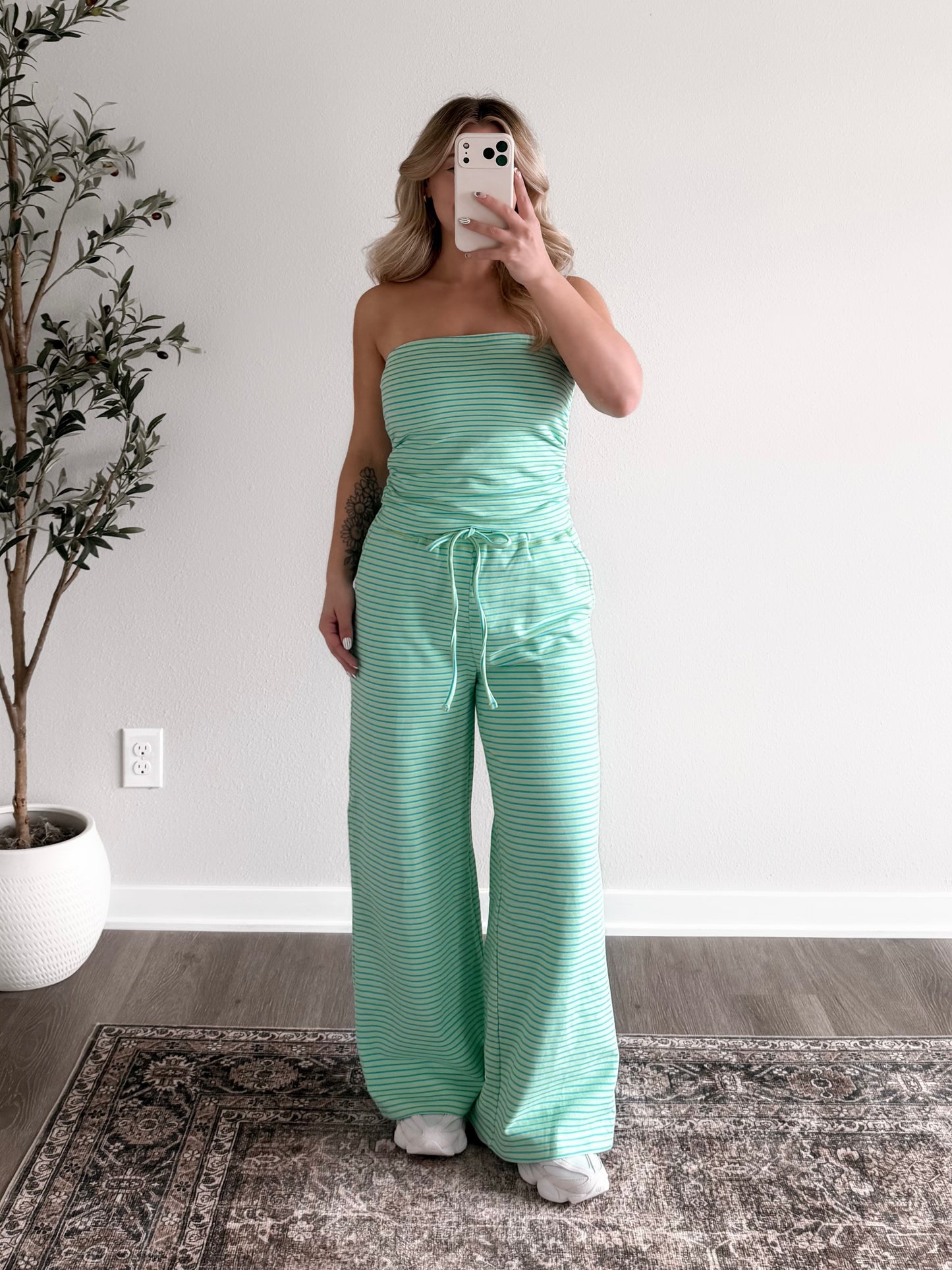 On Repeat Striped Set / Key Lime